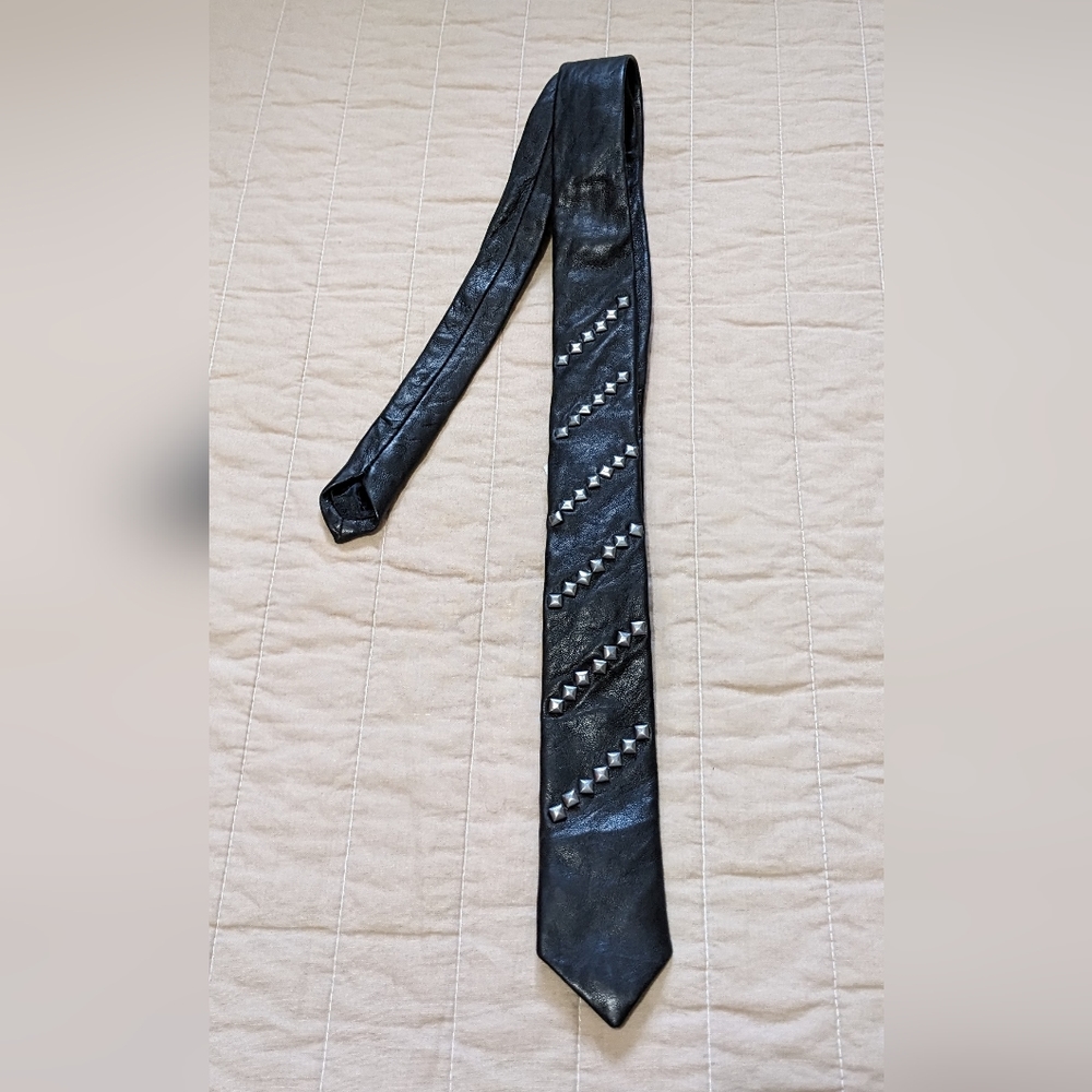 Diesel Leather Studded Men's Neck Tie